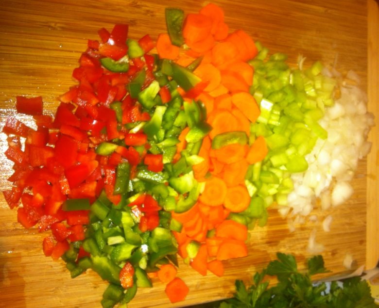 Chopped Vegetables for Low Fat Vegetable Soup Recipe